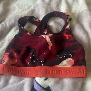 Under Armour Maroon and Orange Sports Bra
